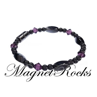 Magnetic Amethyst Bracelet features Amethyst Crystal by Swarovski® and Magnetic Jewelry Clasps.