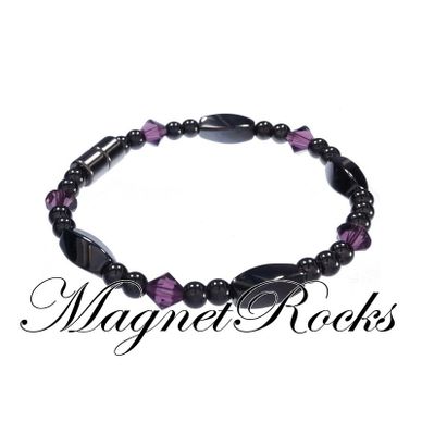 Amethyst Magnetic Bracelet features Amethyst Crystal by Swarovski® and Magnetic Jewelry Clasps.