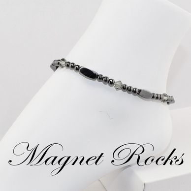 Black Diamond Anklet features Black Diamond Crystal by Swarovski® and Magnetic Jewelry Clasps.