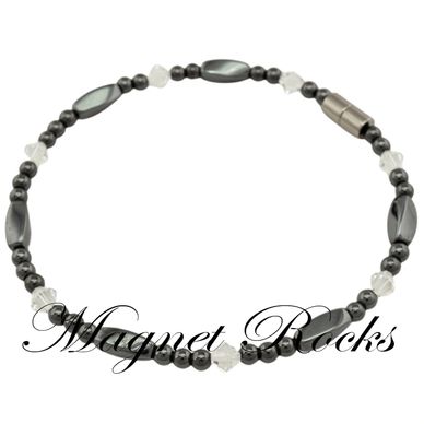 Magnetic Crystal Anklet features Clear Crystal by Swarovski® and Magnetic Jewelry Clasps.