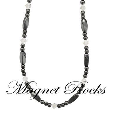 Magnetic Crystal Necklace features Clear Crystal by Swarovski® and Magnetic Jewelry Clasps.