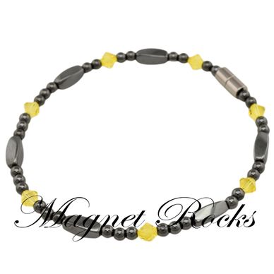 Magnetic Citrine Anklet features Citrine Crystal by Swarovski® and Magnetic Jewelry Clasps.