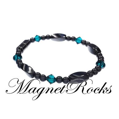 Magnetic Emerald Bracelet features Emerald Crystal by Swarovski® and Magnetic Jewelry Clasps.