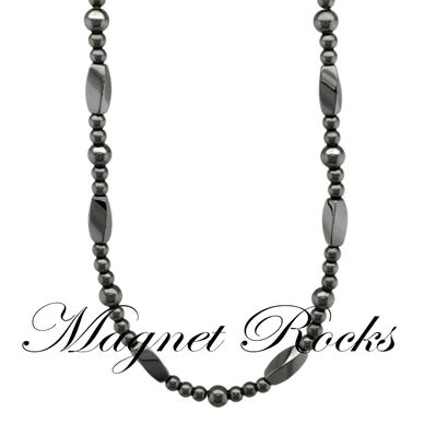 Hematite Magnetic Necklace features Magnetic Hematite and Magnetic Jewelry Clasps.