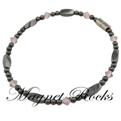 Light Amethyst Anklet features Light Amethyst Crystal by Swarovski® and Magnetic Jewelry Clasps.