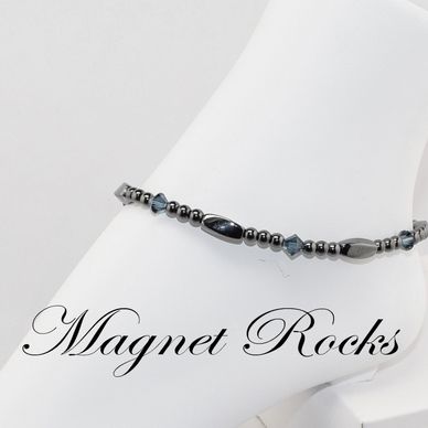 Magnetic Montana Anklet features Montana Crystal by Swarovski® and Magnetic Jewelry Clasps.