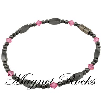 Magnetic Rose Anklet features Rose Crystal by Swarovski® and Magnetic Jewelry Clasps.
