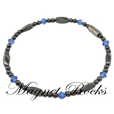 Magnetic Sapphire Anklet features Sapphire Crystal by Swarovski® and Magnetic Jewelry Clasps.