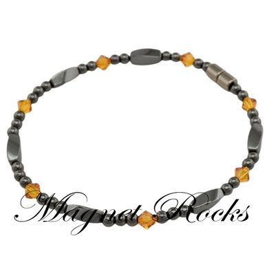 Magnetic Topaz Anklet features Topaz Crystal by Swarovski® and Magnetic Jewelry Clasps.