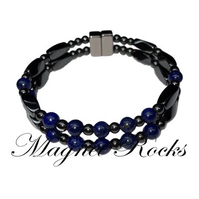 Magnetic Lapis Lazuli Bracelet features Lapis Lazuli Gemstone and Magnetic Jewelry Clasps.