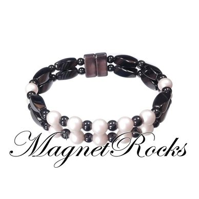 Magnetic Pearl Bracelet features Pearl Crystal by Swarovski® and Magnetic Jewelry Clasps.