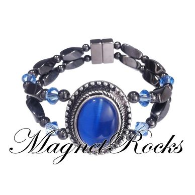 Magnetic Sapphire Bracelet features Sapphire Crystal by Swarovski® and Magnetic Jewelry Clasps.