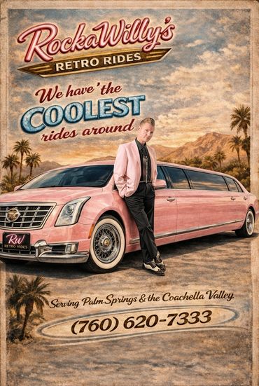 Man leaning against pink limousine.