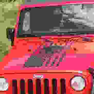 Jeep Stickers & Vinyl Decals | Jeep Stickers - Punisher flag hood sticker for Jeep Wrangler