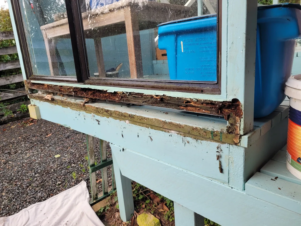 Rotten timber on deck