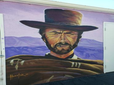 Clint Eastwood mural utah murals mural Bob Ross spray paint outdoor art street art wildlife animal a