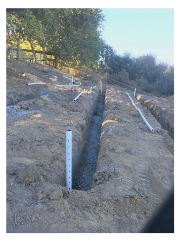 Drainrock and pipe leach field.