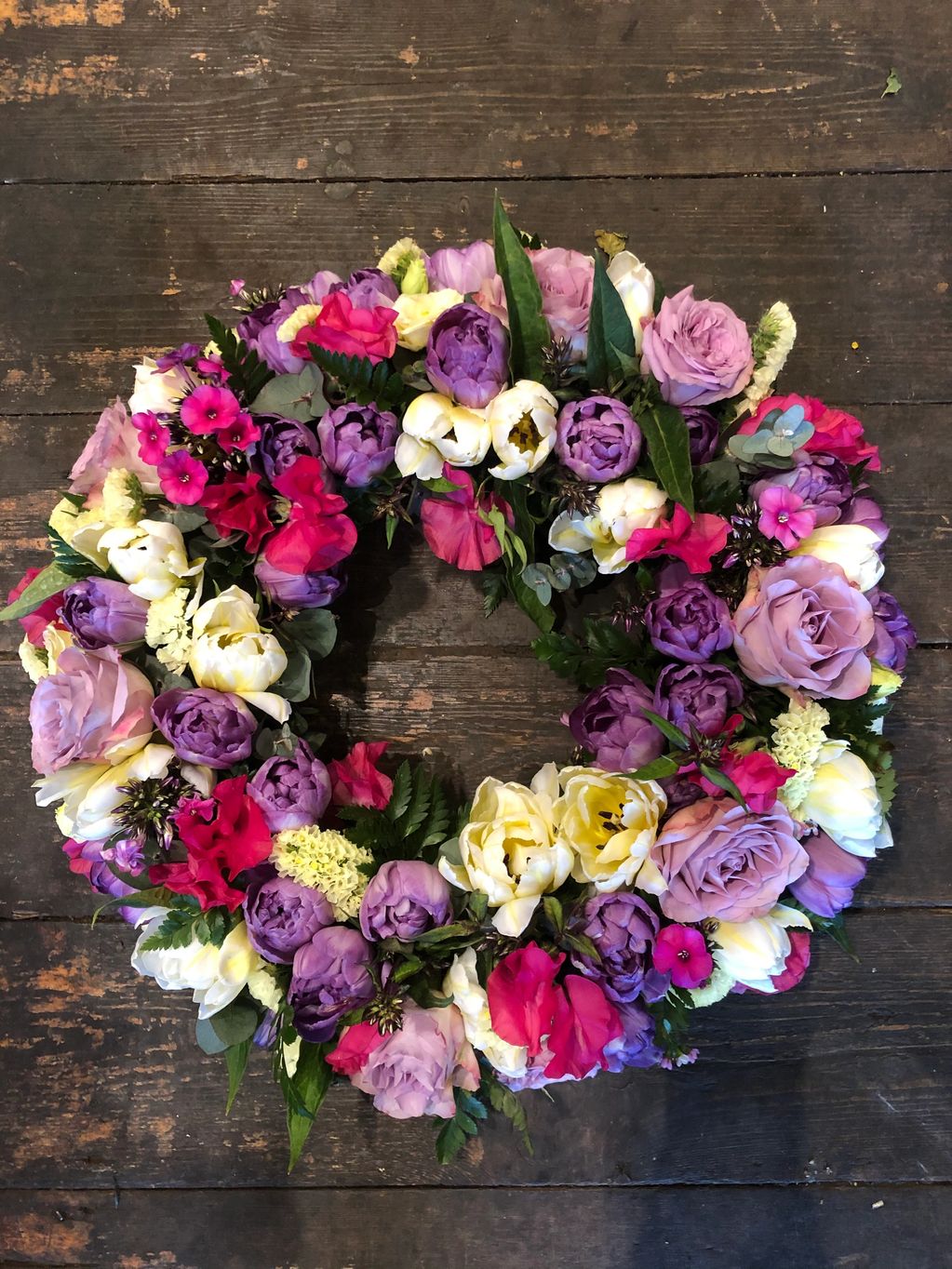 Wreath funeral flower tribute. London