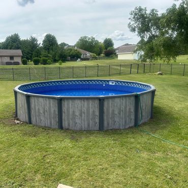 Completed above ground pool liner rehab job