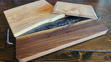 A picture of our custom-made charcuterie boards