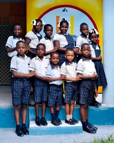 The children of Cornerstone Christian Academy, Port Au Prince, Haiti