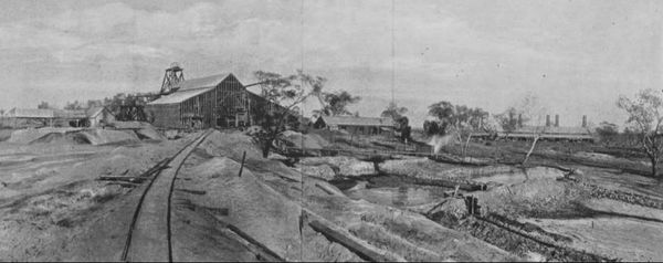 Girilambone Copper Mine, concentration, smelting plant and headframe (Carne 1898)