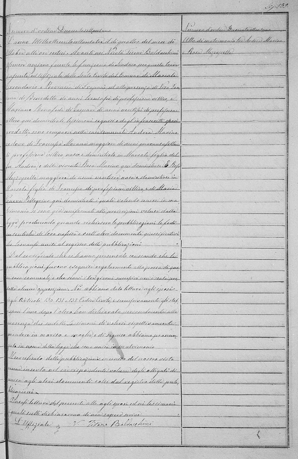 doc.3 marriage Andrea Marino 1826-1907