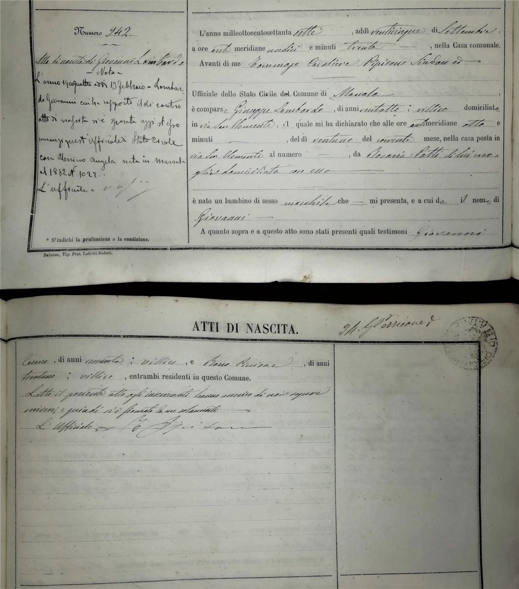 doc.4 birth Giovanni Lombardo 1877-1964