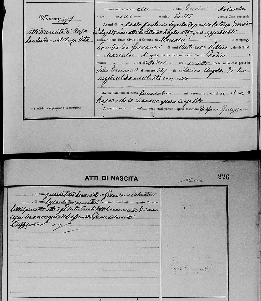 doc.7 birth Rosa Lombardo 1906-1906