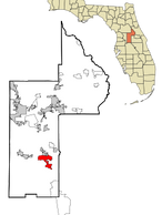 Clermont in Lake County, FL is highlighted on FL counties map.