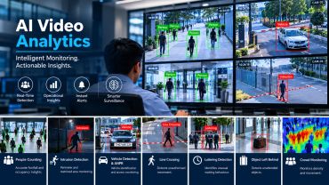 AI video analytics for intelligent monitoring and insights.