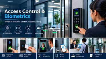Access control and biometrics for secure entry.