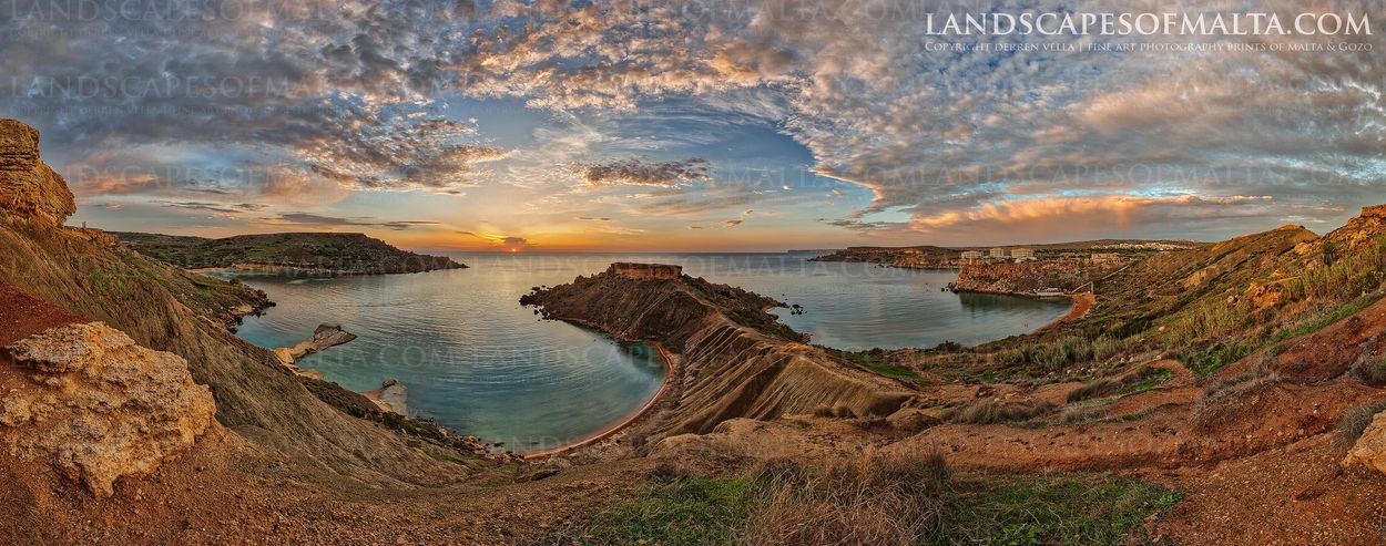 Il-Qarraba at sunset - Malta & Gozo landscape photography prints by Derren Vella.