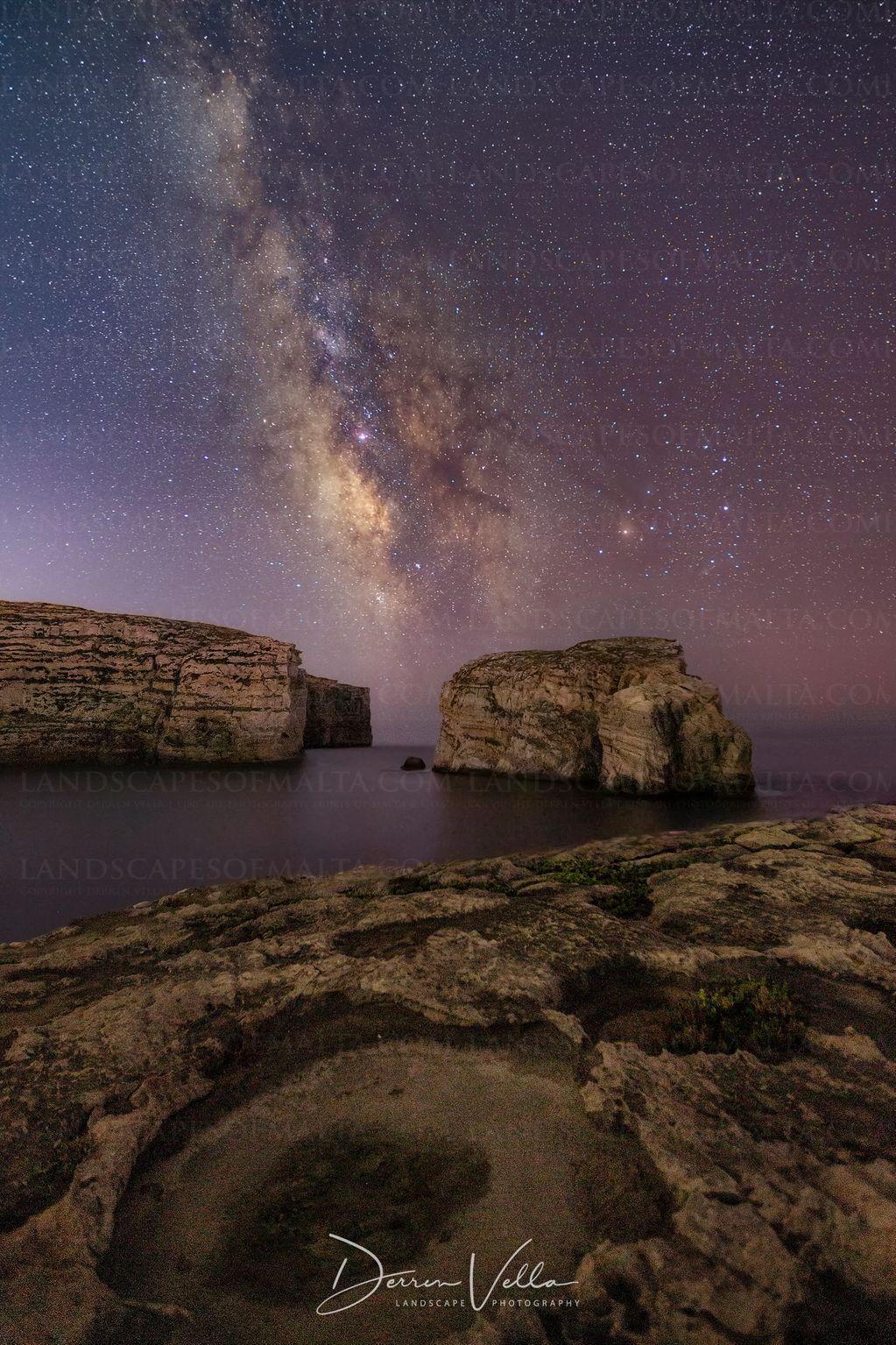 Starscapes of Malta by Derren Vella. Star Scapes of Malta nilkyway over the fungus rock in gozo