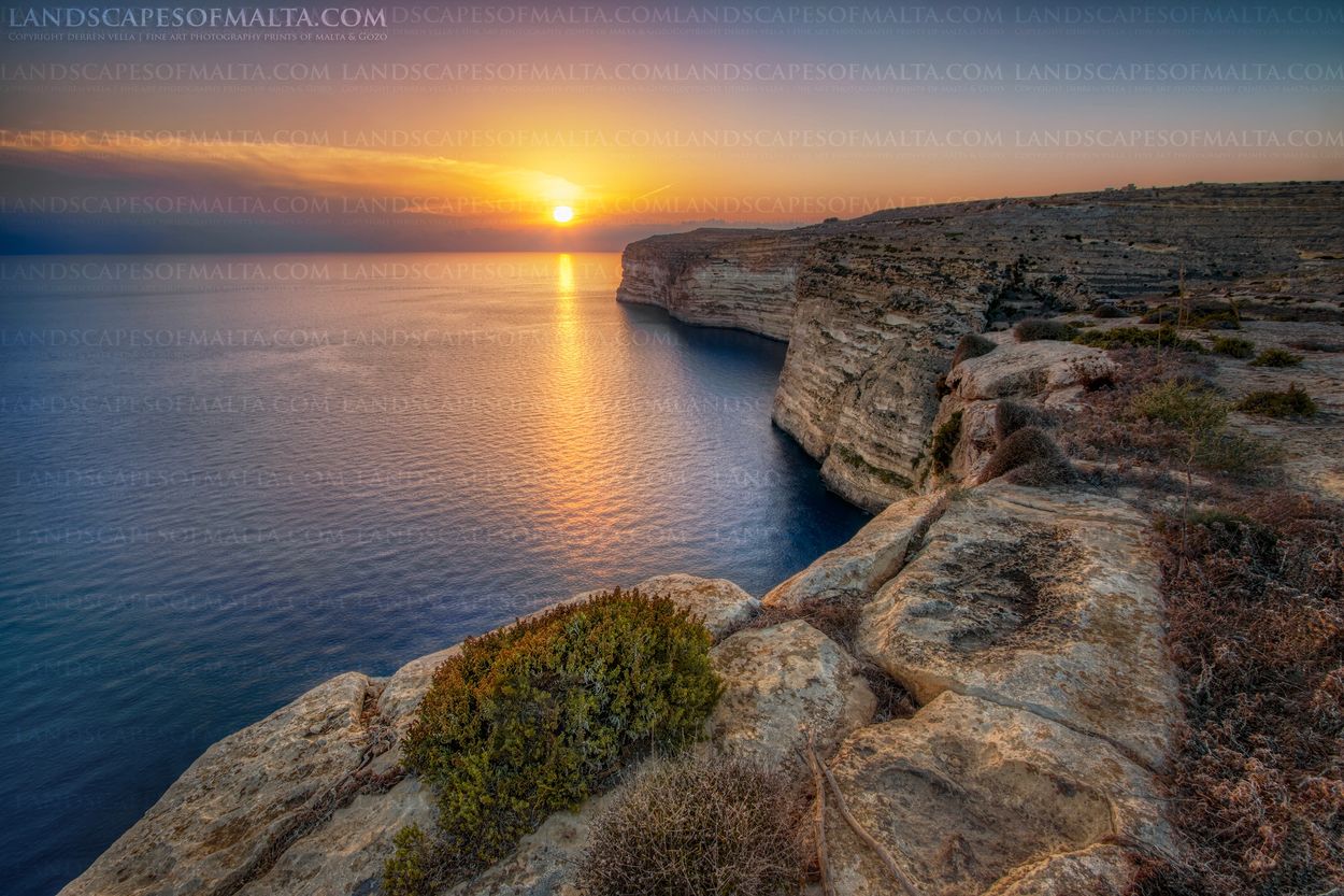 Kercem cliffs at sunset photography in Gozo