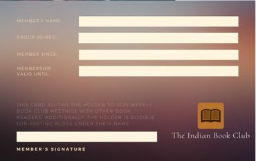 The book club membership card