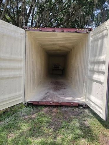 shipping container with closed cell spray foam insulation