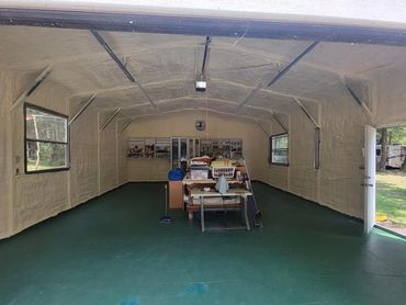 workshop with 2" closed cell spray foam insulation