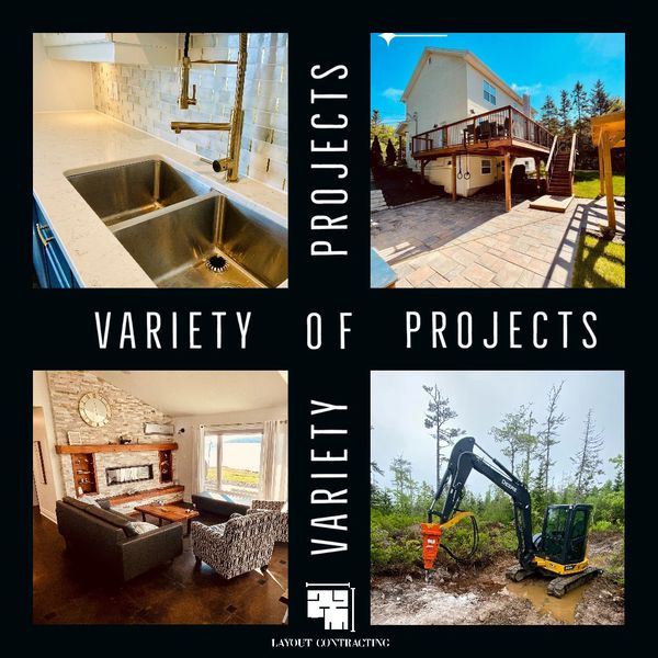 Variety of renovation and construction projects excavation fireplace kitchens decks landscaping 