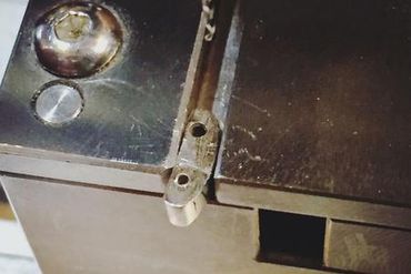 Drilling 4 holes on 2 ends beads, place steel sticks in the holes, and weld then polish