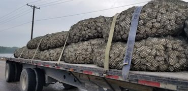 Texas Tuff Rock Bags loaded for transport