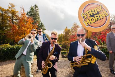 Brass Instruments with Twisted Tubes performing at a wedding
