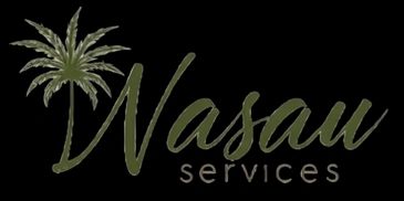 Logo of Nassau Services with a palm tree and elegant script.