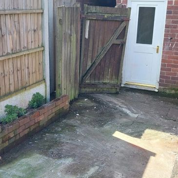 A CLEAR GARDEN AFTER WASTE BUSTERS STAFFORDSHIRE HAVE REMOVED ALL THE OLD WOOD