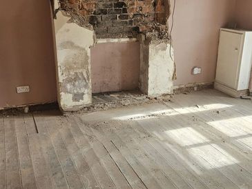AN INTERNAL CHIMNEY THAT IS NOW CLEAR OF OLD BRICKS. CLEARANCE DONE BY WASTE BUSTERS STAFFORDSHIRE