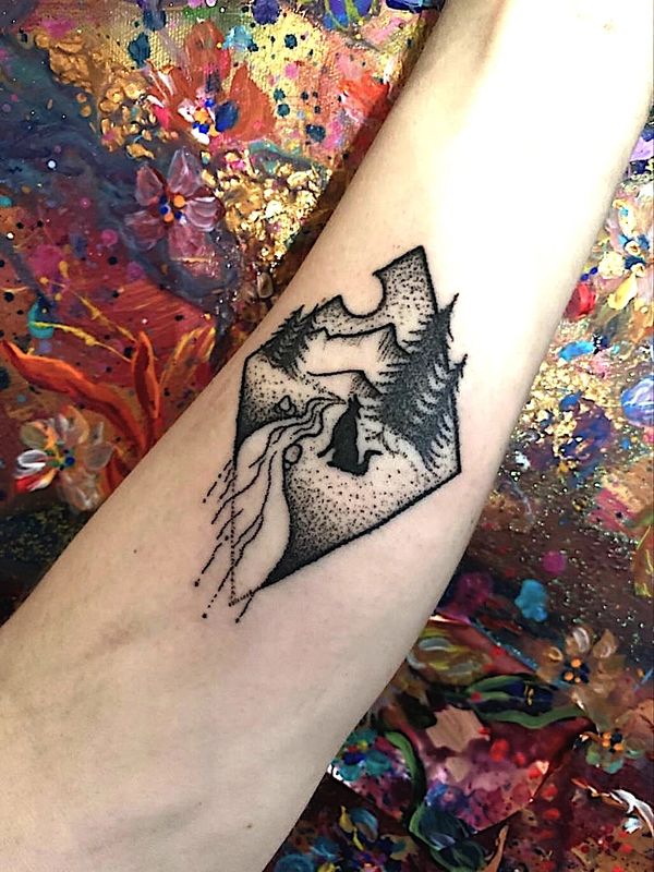 Tattou noir et blanc fait par naotattou
