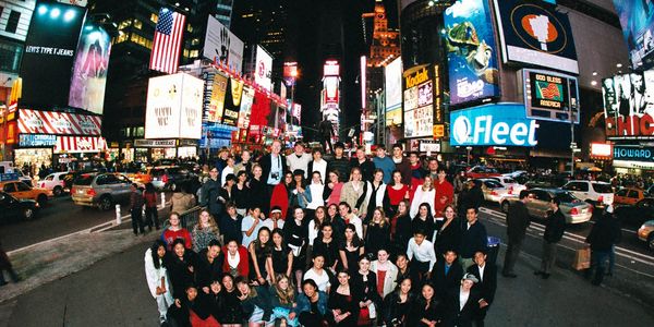 Times Square group photo