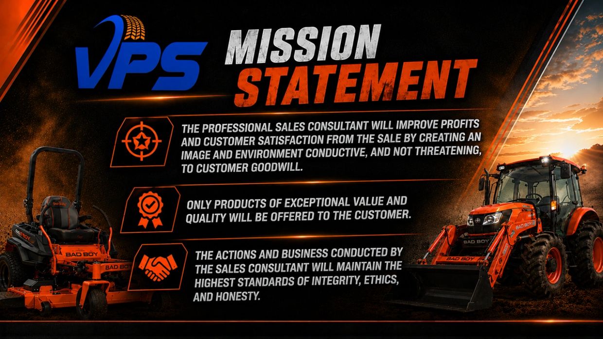 VPS mission statement with sales and quality commitments.