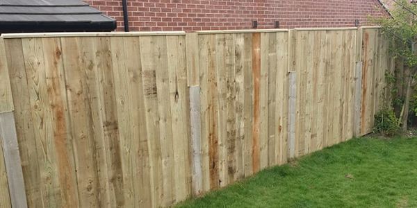 Newly erected timber fence