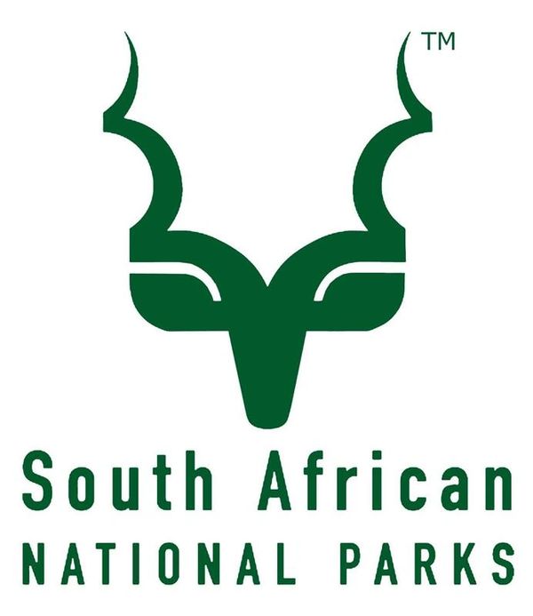 Logo of South African National Parks featuring stylized antelope horns.
